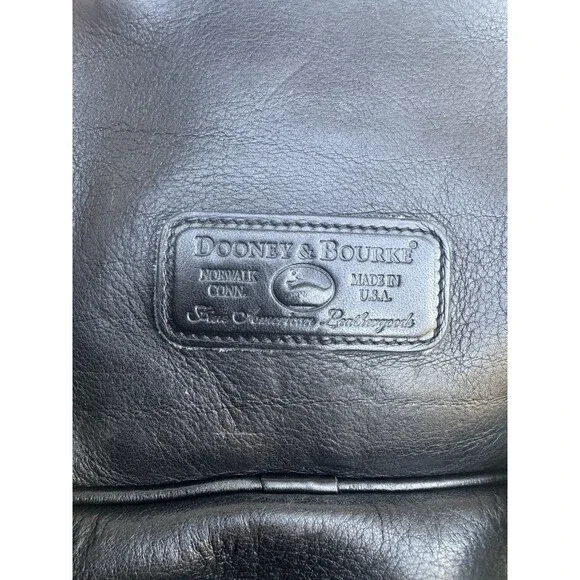 Vintage Dooney & Bourke Canyon Backpack Black Leather USA Duck Bag Purse